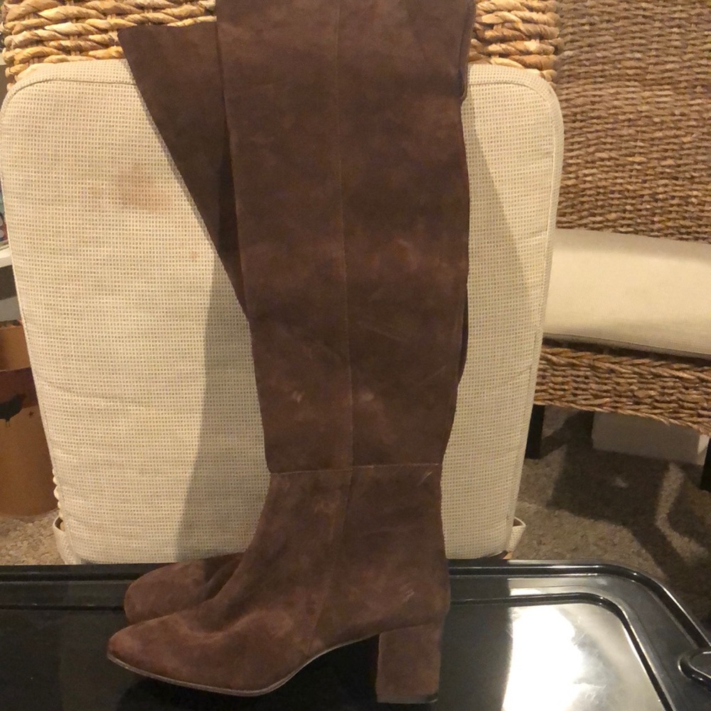 JCrew Over the Knee Boots in Brown Suede